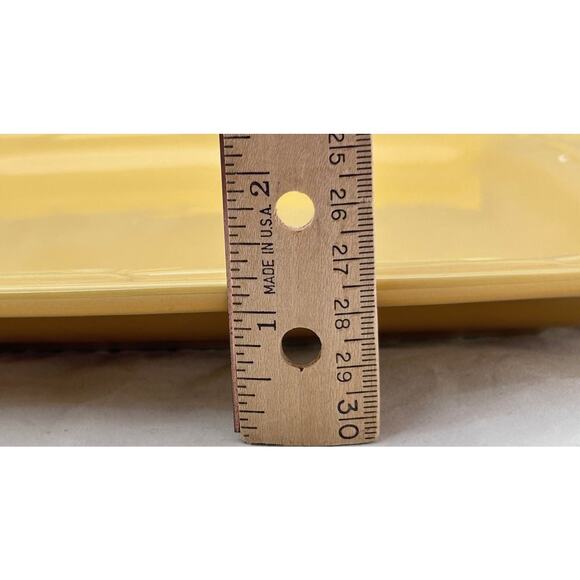 Longaberger Pottery Soft Square Dinner Plate Butternut Yellow 11" - Picture 6 of 6